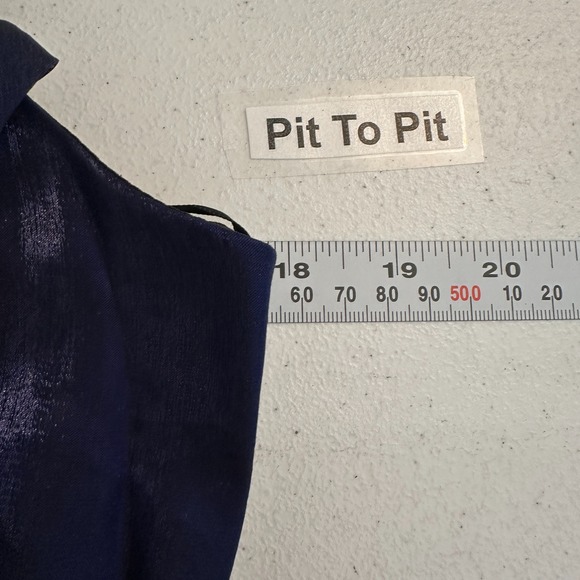 Night Way Womens Romantic Evening Gown Size 12 Navy Cowl Neck Flowy Chiffon - Picture 7 of 9